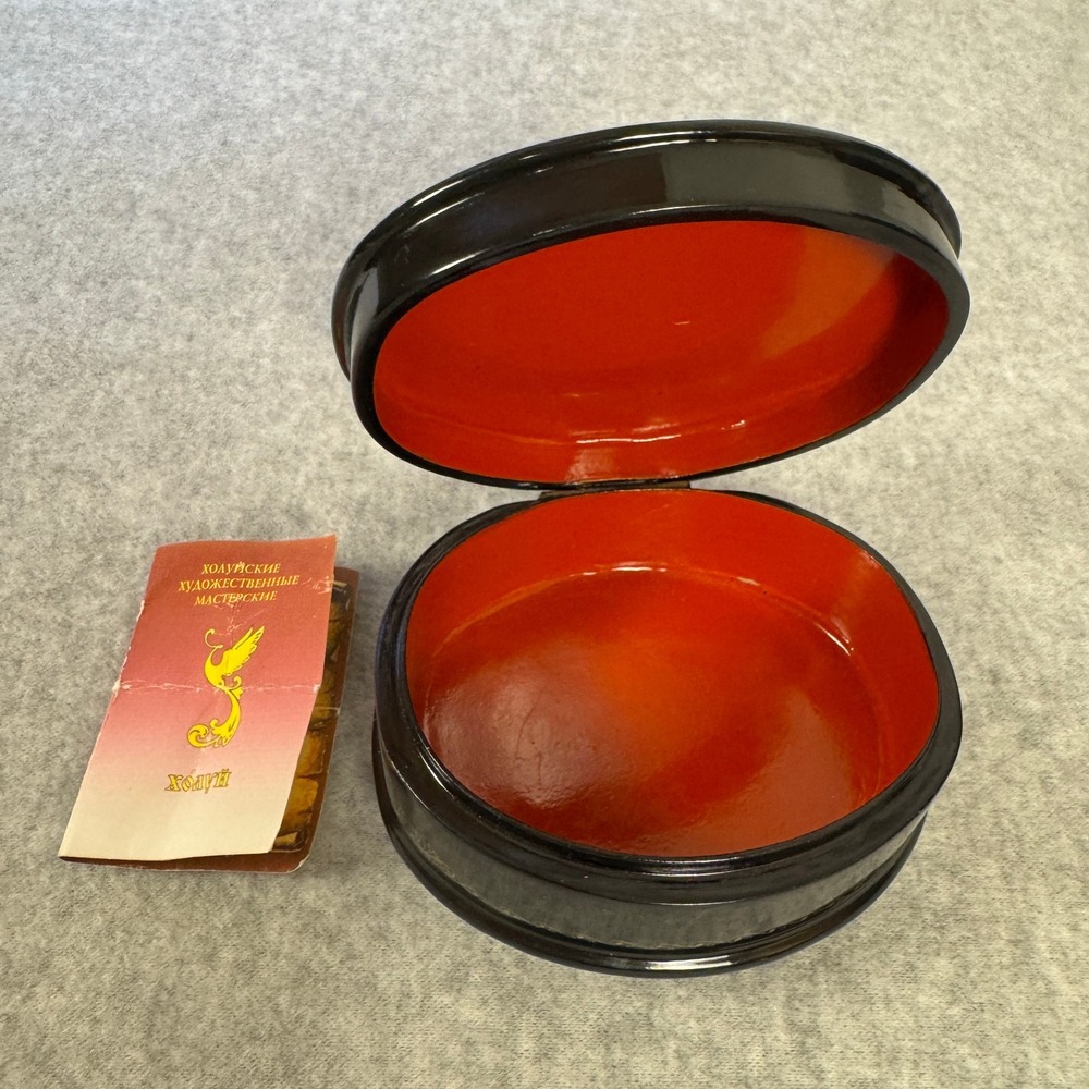 Russian Vintage Lacquer Kholuy Box Hand Painted Fairy Tale Signed - Picture 2 of 7